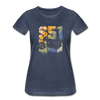 S51 Oldtimer Damen T-Shirt - Blau meliert
