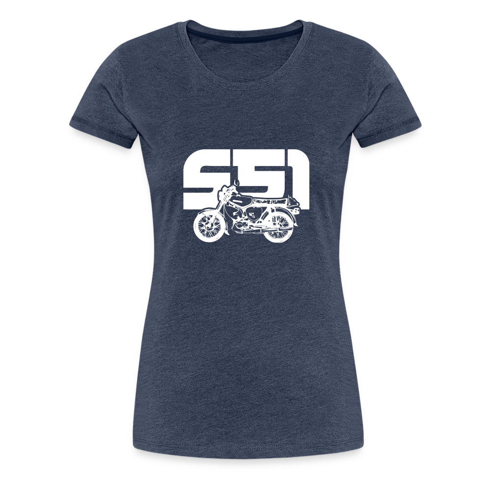 S51 Moped Fan Damen T-Shirt - Blau meliert